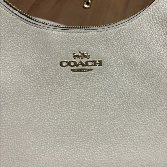 Coach Teri Hobo Bag in White Pebble Leather - Picture 6 of 9